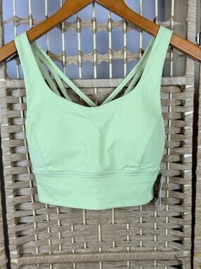 NWT Lululemon Free To Be Serene Longline Strappy Bra Size 4 Dew Green